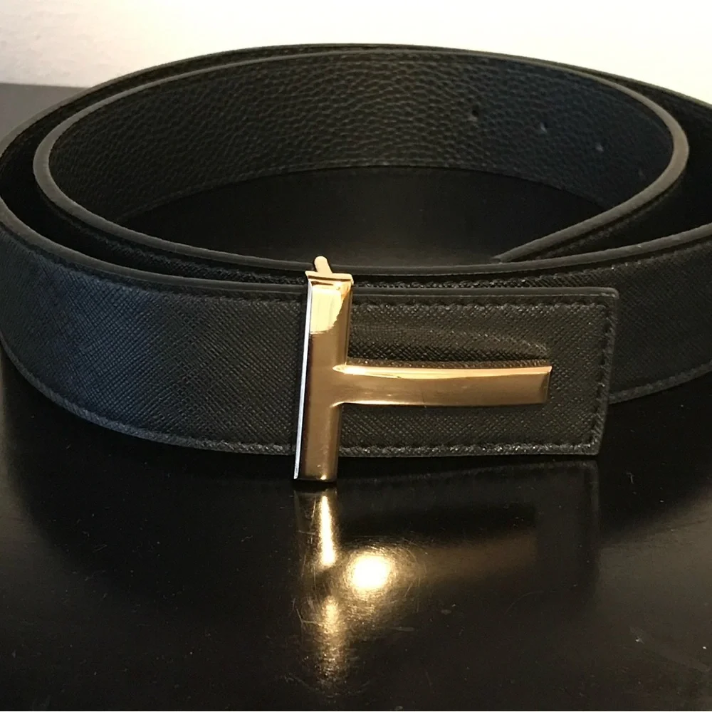 Designer Fashion Belt for men Buckle Gold